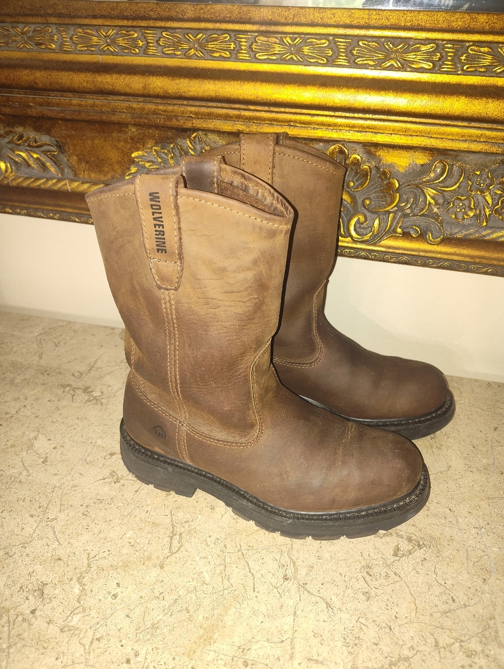 Wolverine Wellington Men's Brown Leather Work Boots